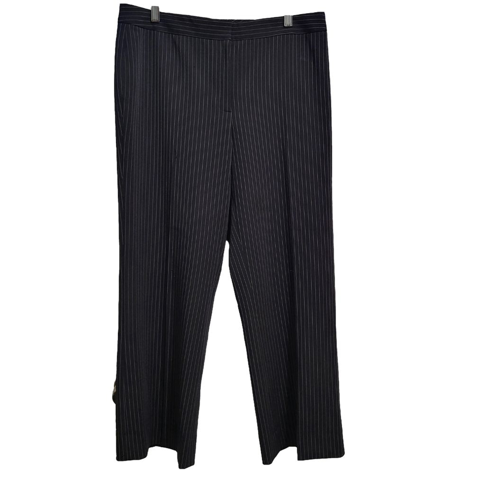 Women's Tahari Dress Pants Size 12 Black Pinstripe